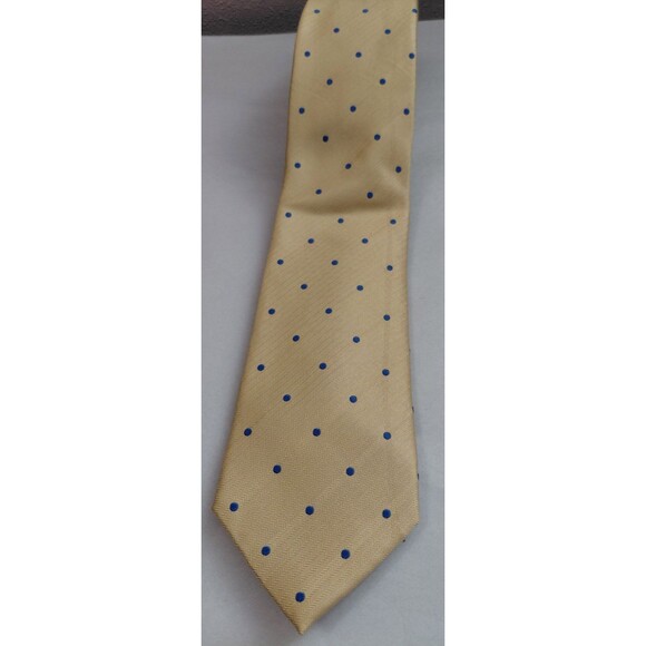 Thomas Pink Other - Thomas Pink Yellow Silk Tie Woven in England 3"x58" Blue Dot Pattern